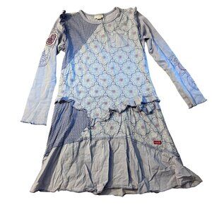 Naartjie Kids Girls Long-Sleeve Patchwork Dress Floral & Polka Dot Size XXXL (9